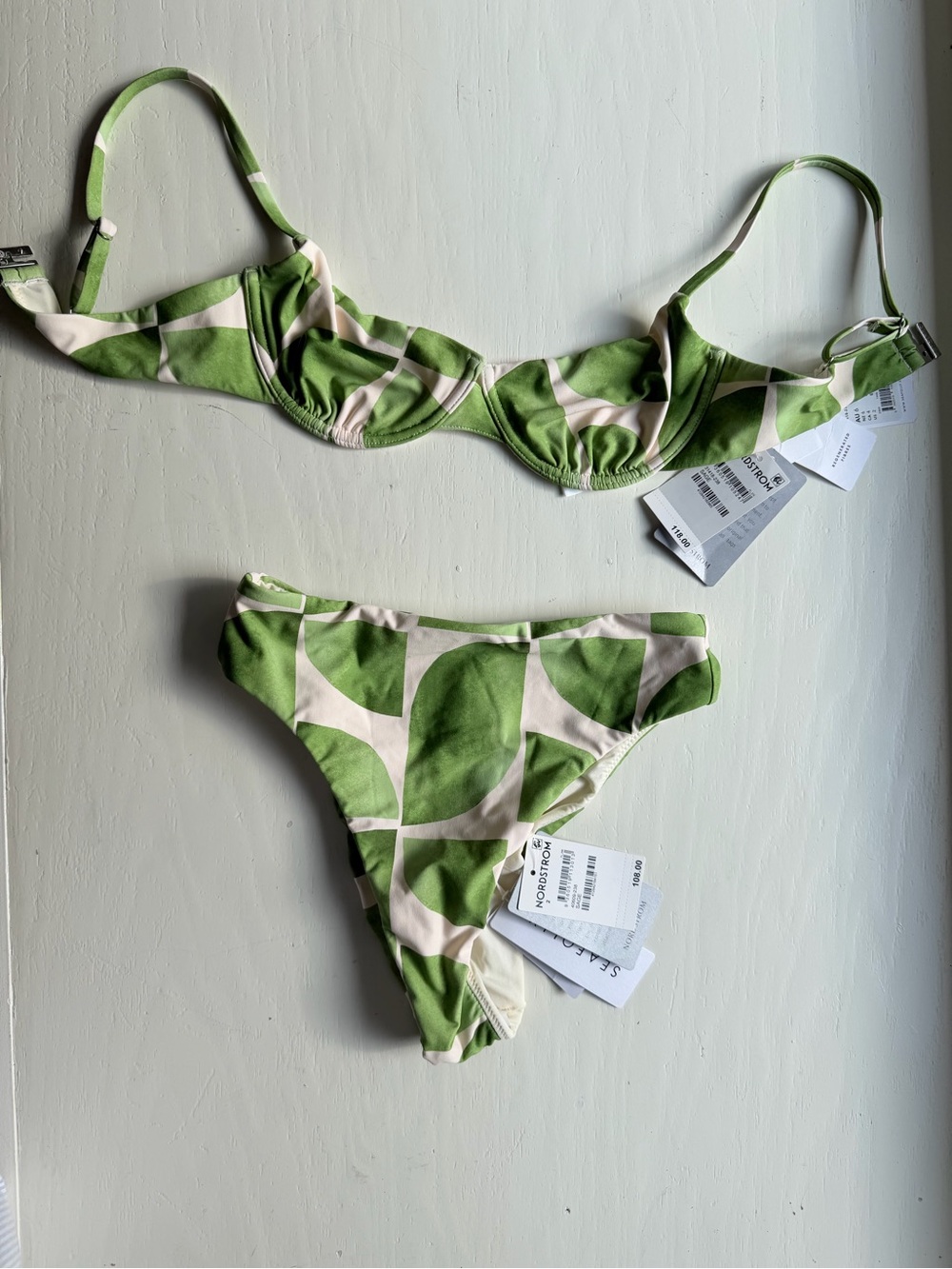 Seafolly Green Leaf Print Underwire Bikini